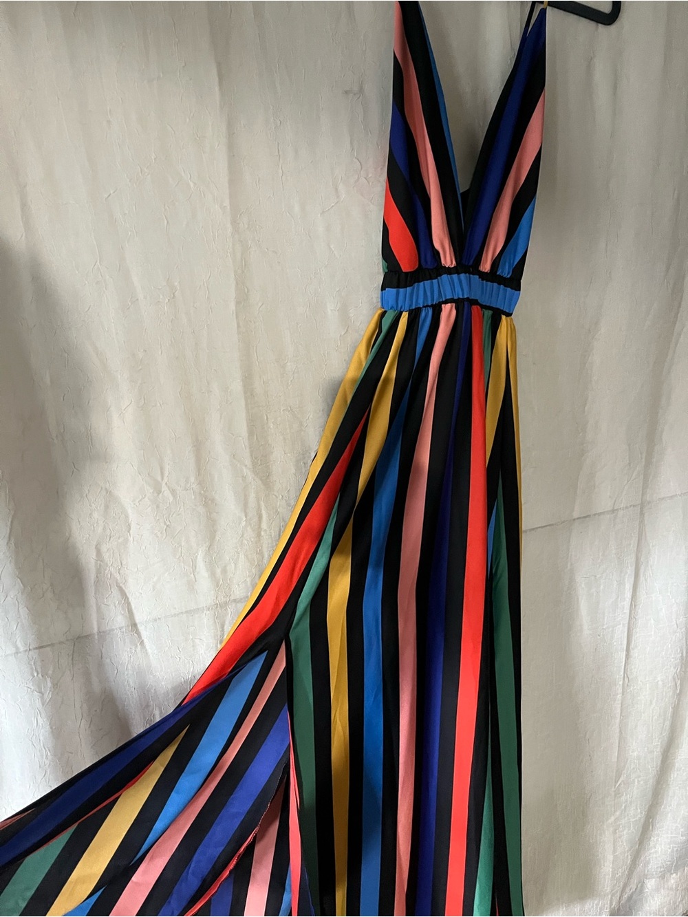 Vici Multi-Striped V-Neck Maxi Dress